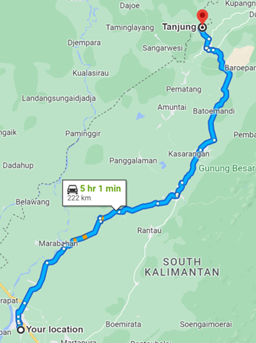 Rute Perjalanan dari Banjarmasin ke Tanjung